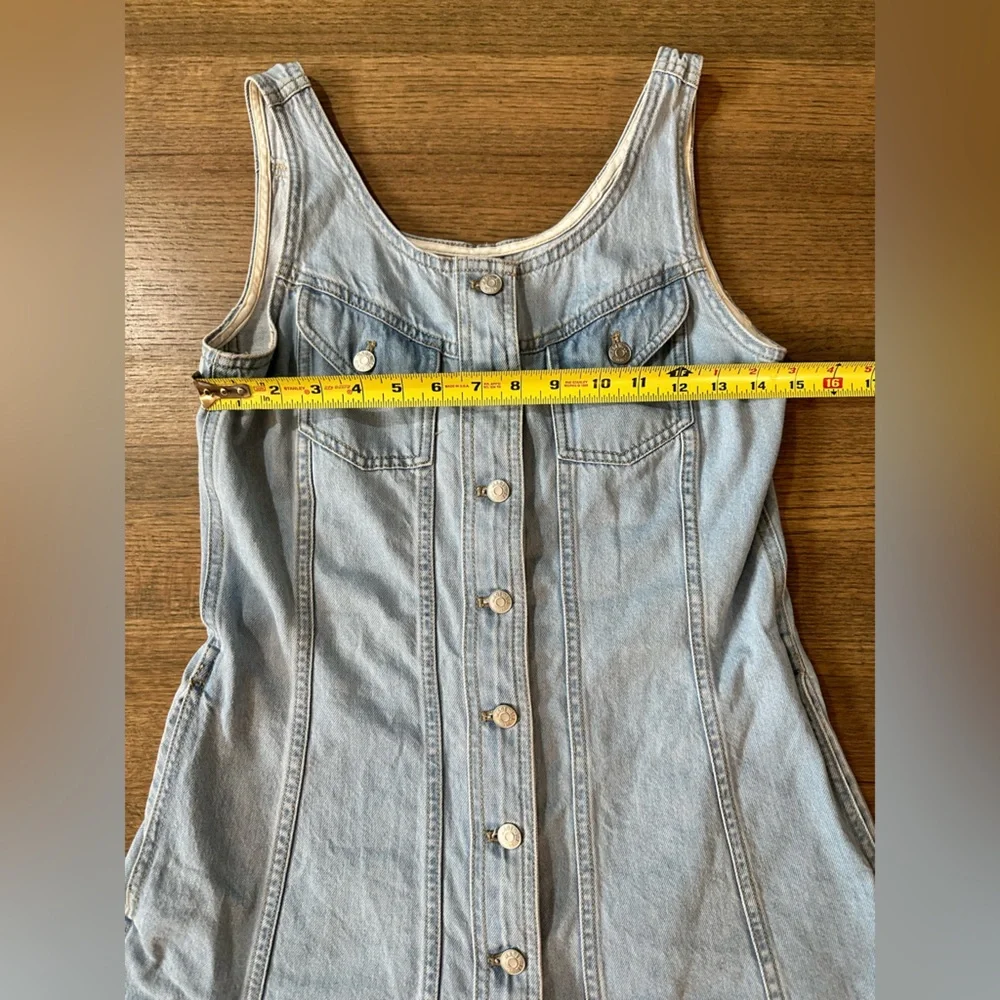 Madewell Denim Sleeveless Seamed Mini Dress-Light Wash-Size 4 - Picture 13 of 13